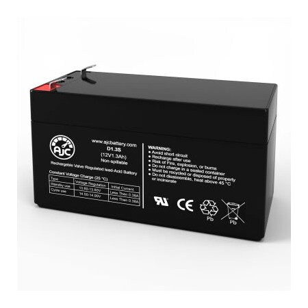 Battery Clerk AJC Douglas Guardian DG12-1.2 Emergency Light Replacement Battery 1.3Ah, 12V, F1 AJC-D1.3S-V-0-187787